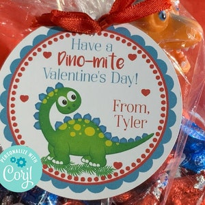 Editable Dinosaur Valentine, Printable Valentines, Have a Dino-mite Valentine's Day, Corjl, School Valentines, Kids Valentine, Instant image 1