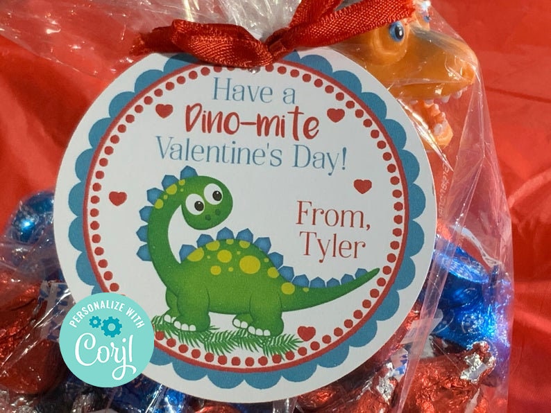 Editable Dinosaur Valentine, Printable Valentines, Have a Dino-mite Valentine's Day, Corjl, School Valentines, Kids Valentine, Instant image 1