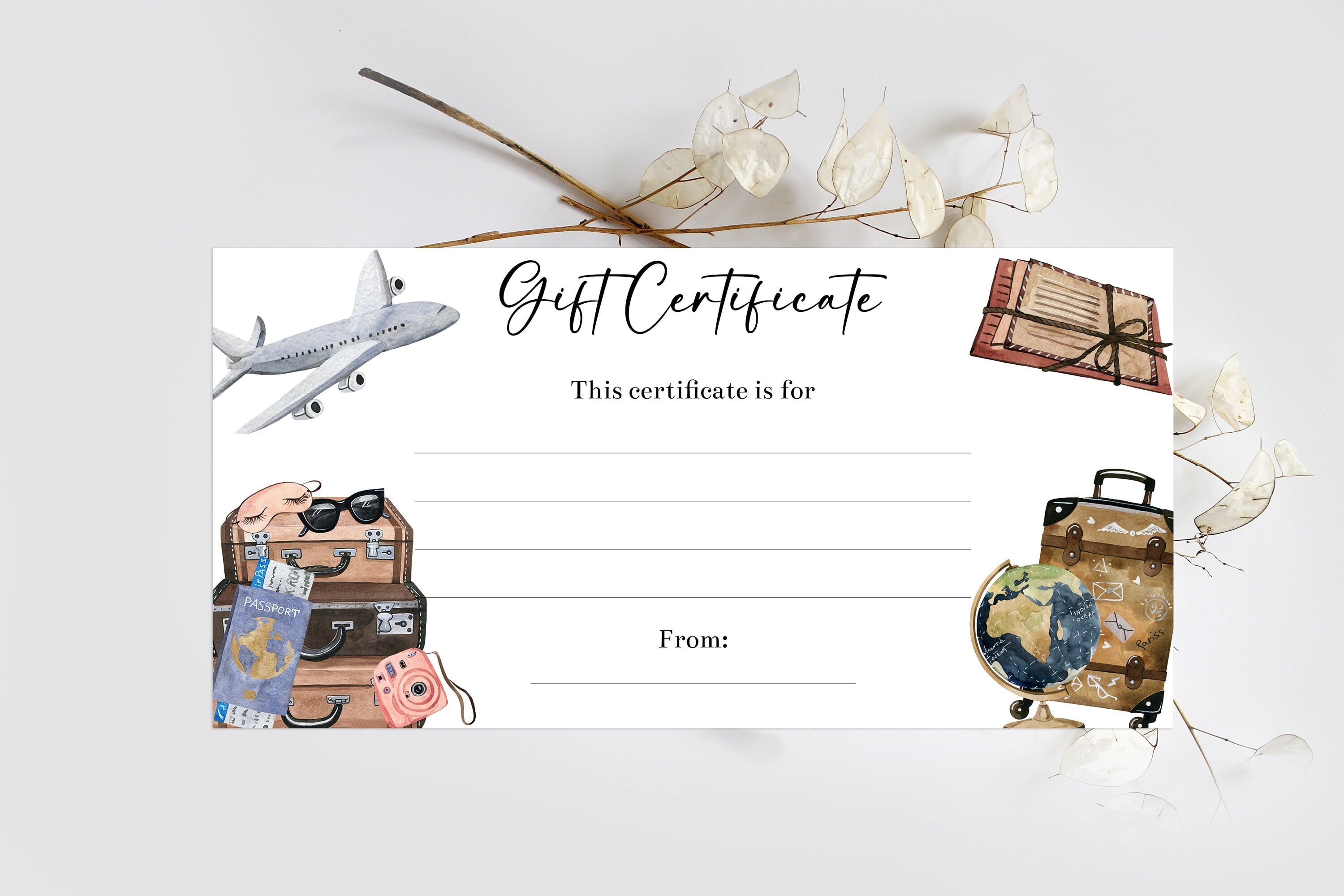 travel certificate template