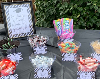 Graduation party decorations, Graduation candy buffet, Graduation party decor, Graduation decorations, Graduation favors, Class of 2024