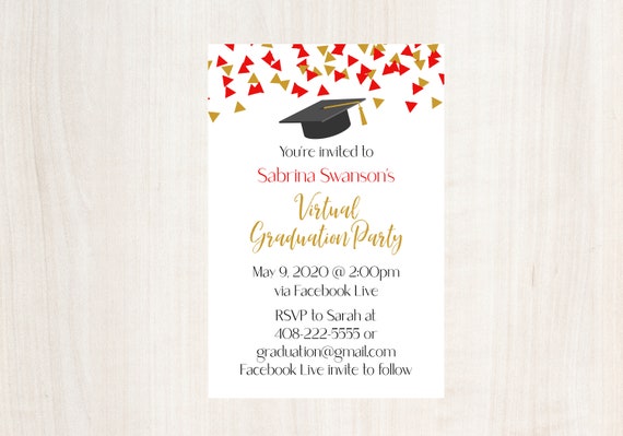 Graduation Announcement, Social Distancing, Virtual Graduation Party Invitation, Class of 2020, Digital Invitation, Quarantine, Social Media Il_570xn