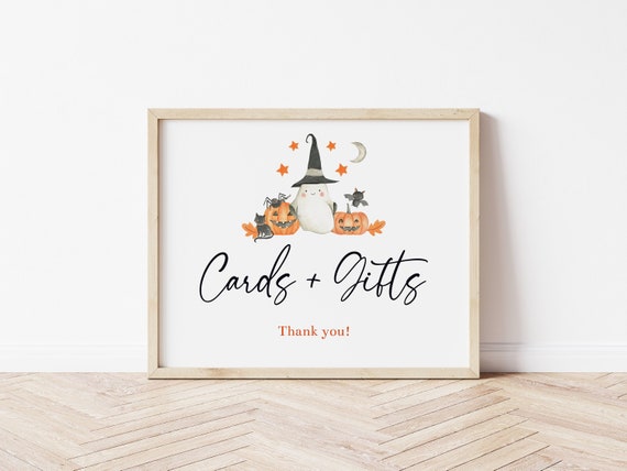 Cards and Gifts Sign Ghost Baby Shower Gift Table Sign Halloween Baby Shower, Halloween 1st Birthday Boo Baby Shower Printable Sign WBBS Il_570xn