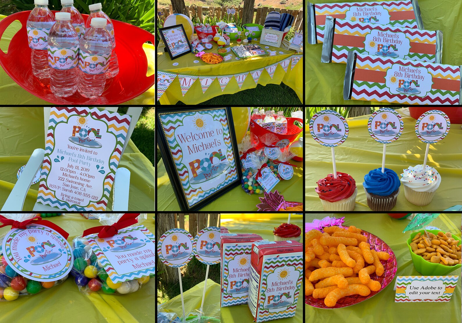 Swim Party Favors Pool Party Favor Pool Party Candy Bar Etsy