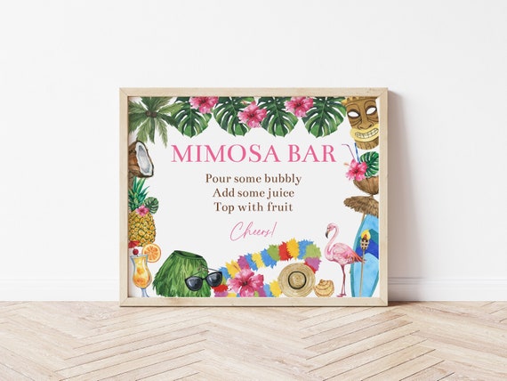 Mimosa Bar Sign - Tropical Printable - Pretty Collected