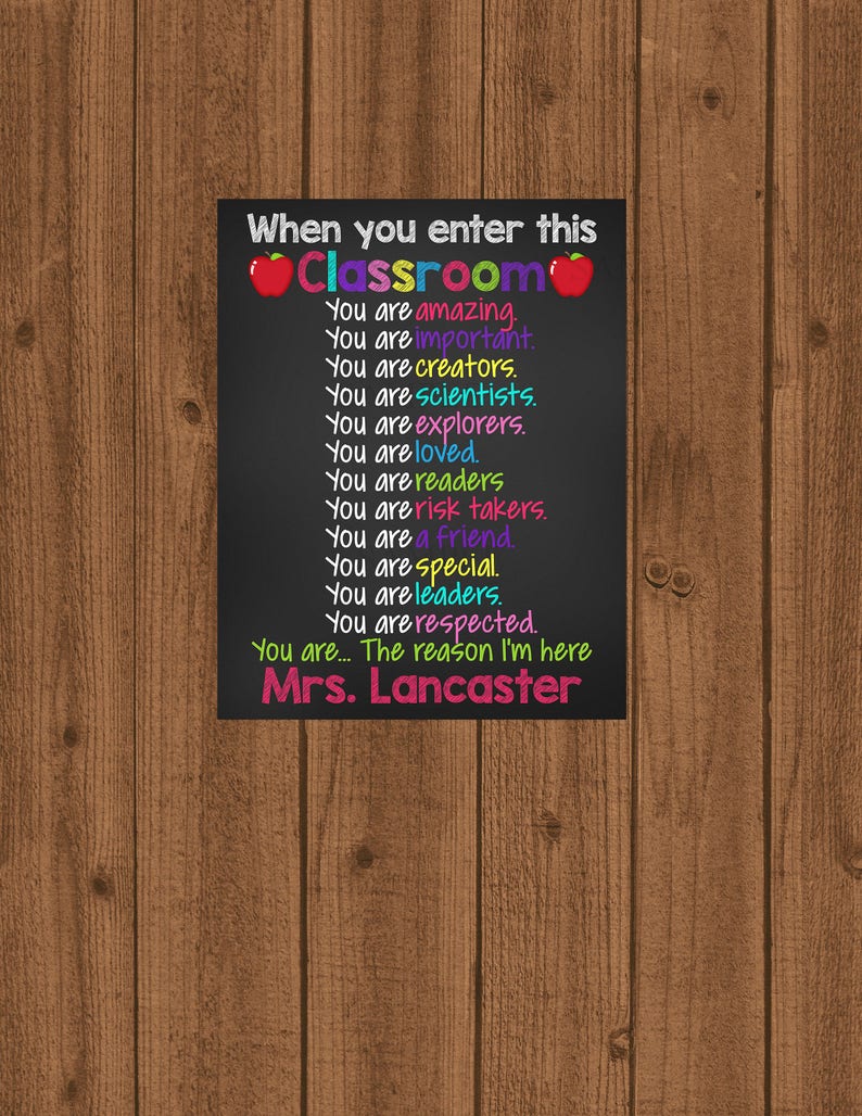 When You Enter This Classroom Sign