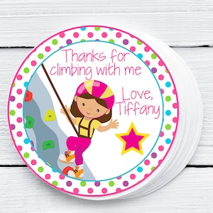 Rock Climbing Birthday Favor Tag, Rock Climbing Birthday Tag, Rock Climbing Party, Girls Birthday Favor Tag, Climb Party Favors, ROGI