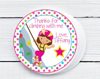 Rock Climbing Birthday Favor Tag, Rock Climbing Birthday Tag, Rock Climbing Party, Girls Birthday Favor Tag, Climb Party Favors, ROGI