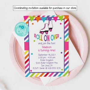 Editable Rollerskating Favor Tag, Skating Party, Printable Favor Tag ...