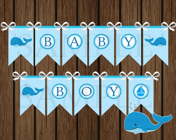 Baby Boy Whale Banner Diy Whale Baby Shower Banner Shower
