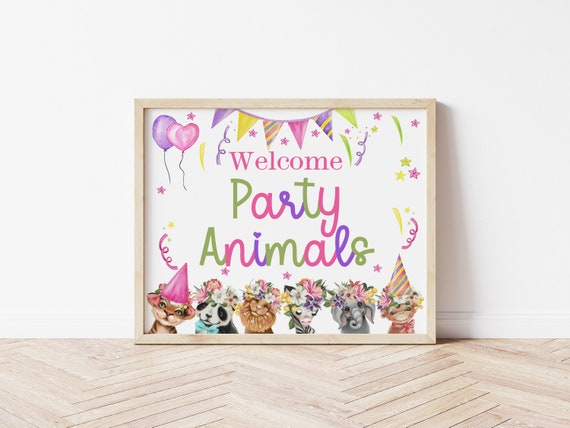 Welcome Party Animals, Animal Party, Zoo Party, Animal Birthday, Safari Party, Wild One, Two Wild, Young Wild and Three, Instant, PABP Il_570xn