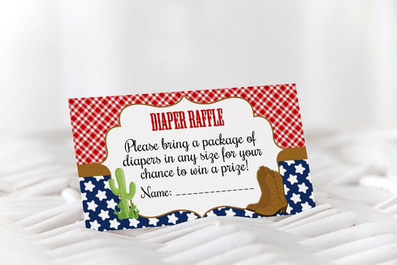 Cowboy Western Baby Shower, Cowboy Shower Diaper Raffle, Instant Download Il_570xn