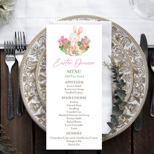 Editable Easter Brunch Bundle Templates, Invitation and Evite, Dinner Menu and Food Card, 8x10 Sign, Cupcake Toppers, Favor Tag, Corjl, EADN image 6