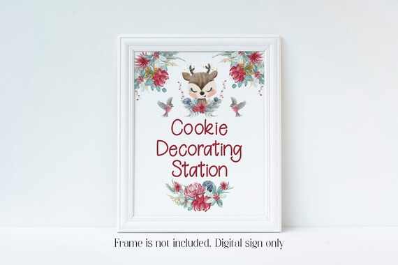 Reinder Christmas, Cookie Decorating Sign, Christmas Party Decorations, Reindeer Birthday, Reindeer Party, Instant Download, Printable, RDBP Il_570xn