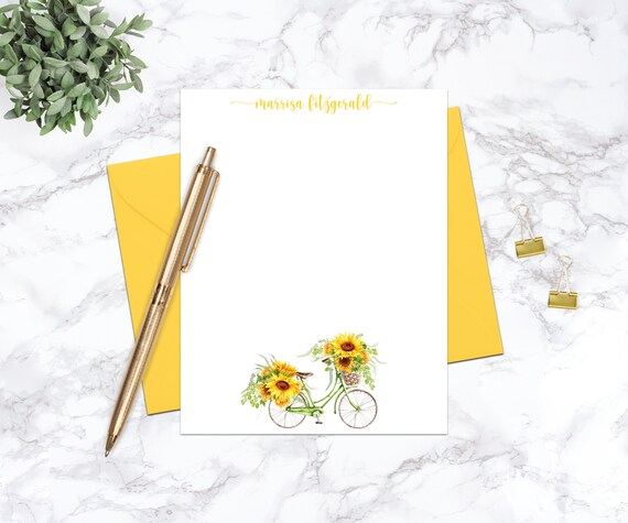 sunshine notes sunflower blank cards stationery set letter writing best friend birthday gift for her pen pal gifts flower notecards