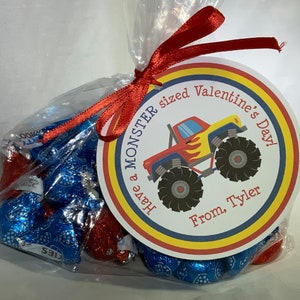 Monster Truck Valentine Tag, Valentine's Day, Boy Valentines, Valentine Card, Truck Valentine, School Valentines, Valentines for School