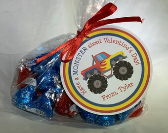 Monster Truck Valentine Tag, Valentine's Day, Boy Valentines, Valentine Card, Truck Valentine, School Valentines, Valentines for School
