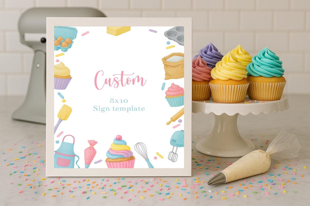 Editable Cake Decorating Birthday Custom Sign Template Printable ...