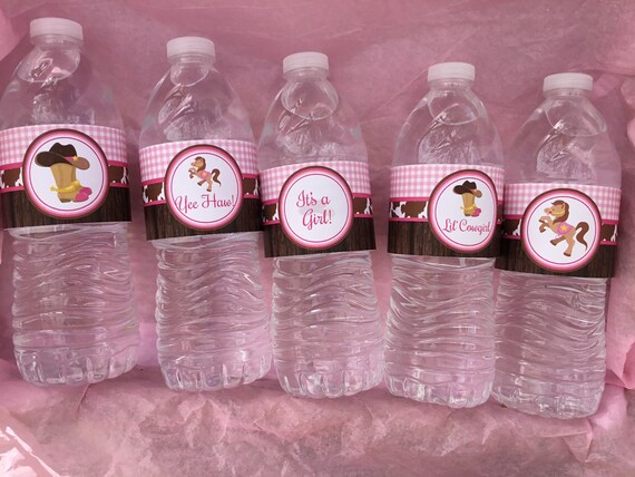 Items Similar To Cowgirl Baby Shower Water Bottle Labels Cowgirl