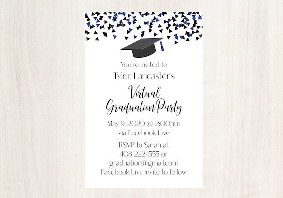 Social Distancing, Virtual Graduation Party Invitation, Graduation Announcement, Class of 2020, Digital Invitation, Quarantine, Social Media Il_570xn
