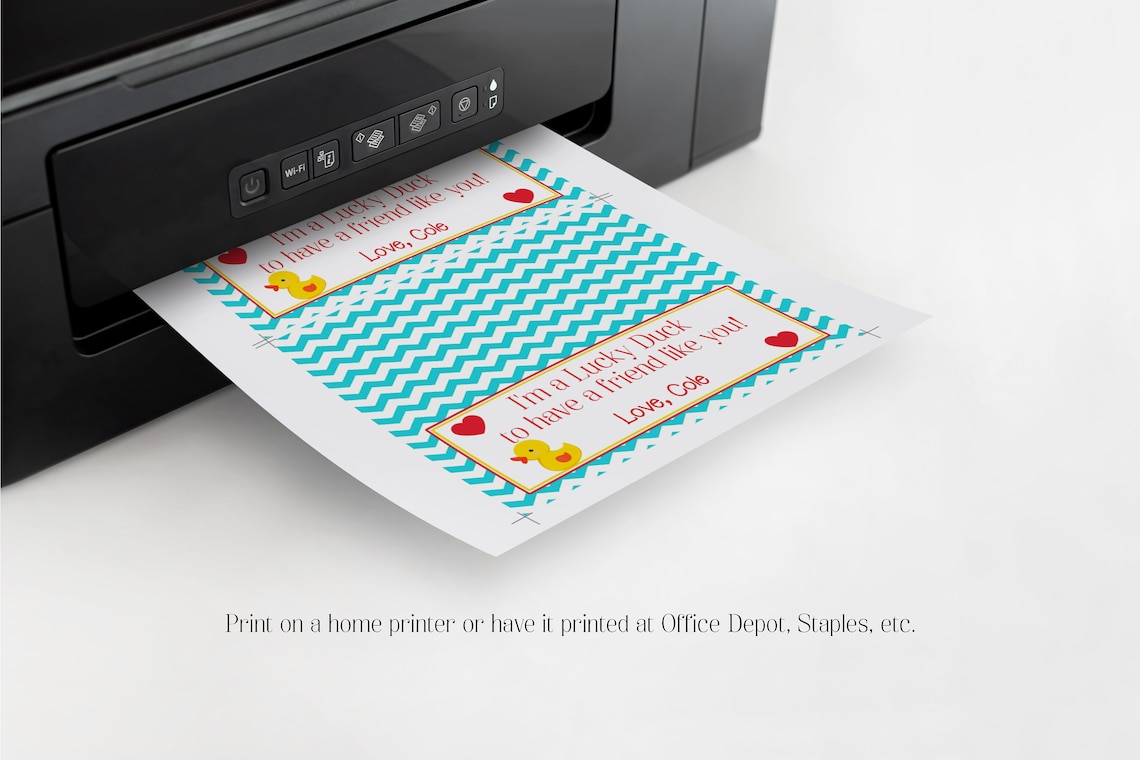 Editable Lucky Duck Bag Topper Lucky Duck Valentines Etsy