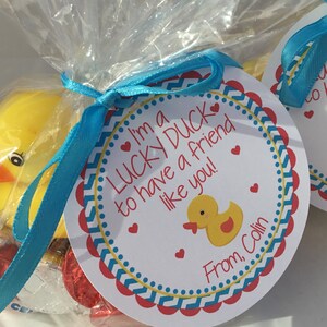 Preschool Valentines, I'm a Lucky Duck, Rubber Duck, Valentine's Day Tag, Rubber Ducky, Kids Valentines, Valentine Cards For Kids, Preschool image 5