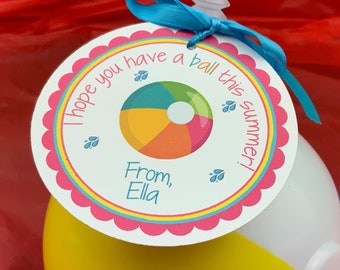 Have a Ball Favor Tag, School Tag, End of Year Favor Tag, I Hope You Have a Ball Favor Tag, Summer Vacation Tag, Have a Ball, Beach Ball Tag