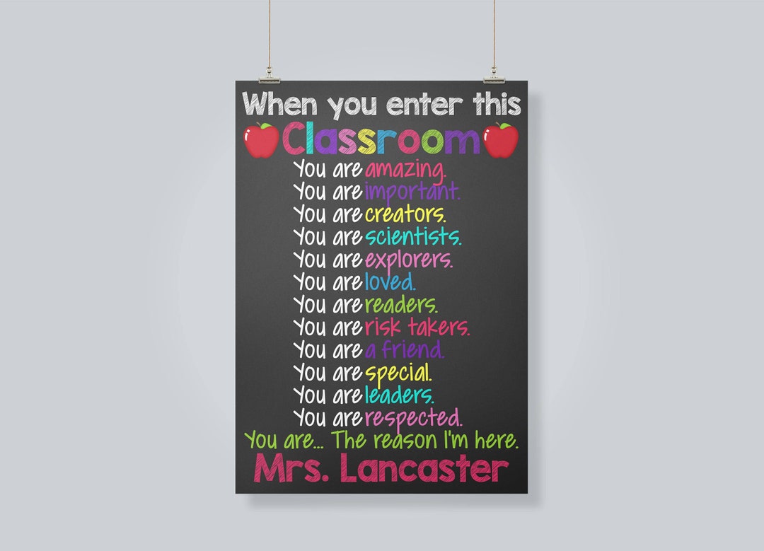 Entring Class Sign When You Enter This Classroom Sign First Day of School Sign Teacher ...