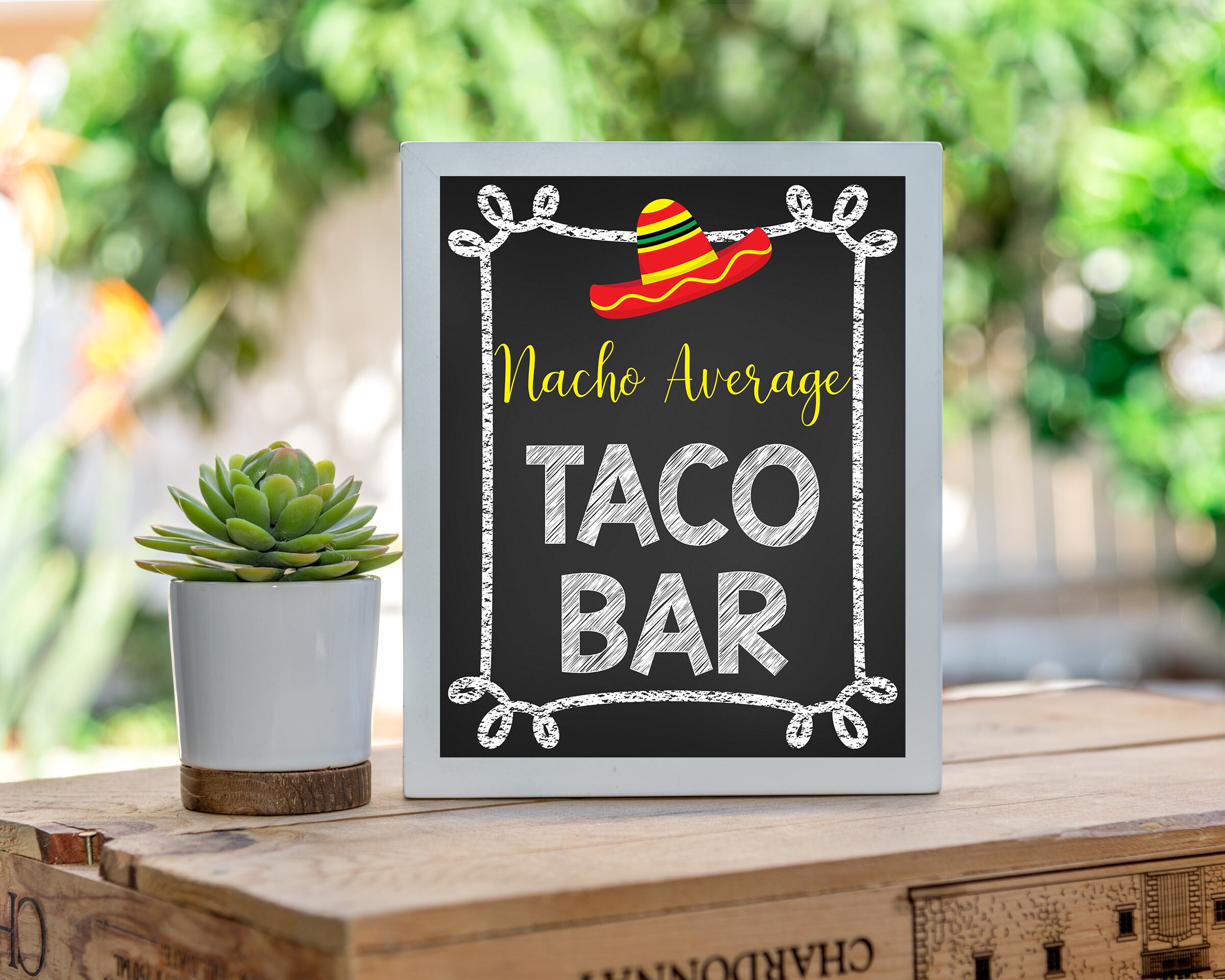 Nacho Average Taco Bar Sign Fiesta Birthday Taco Bar Fiesta - Etsy UK