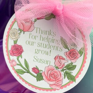 Thanks for helping our students grow, Staff Valentines, Roses Valentines, Valentine Thank You Tags