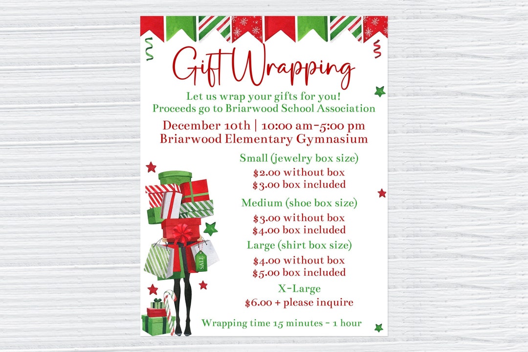 Editable Gift Wrap Fundraiser Template, School Gift Wrapping Flyer 8 Editable Gift Wrap Fundraiser Template, School Gift Wrapping Flyer 8