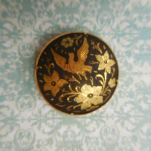 Vintage Damascene Brooch Pin Jewelry Spain