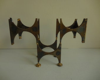 Vintage 1973 Brutalist Metal Sculpture Titled PIECES OF CHANGE