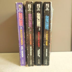4 Vintage The Next Generation  STAR TREK Paperback Books First Pocket Book Printings 1, 5, 15, 17  MRS