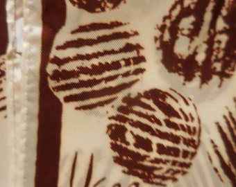Long Vintage Vera Neumann Scarf in Brown and White Polka Dots