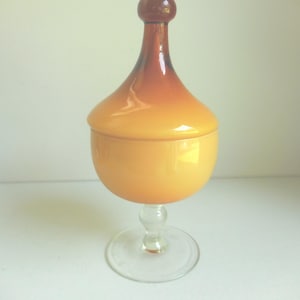 Vintage Murano Glass Carlo Moretti Cased Glass Butterscotch and White