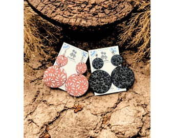 XL round talavera style earrings