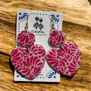 XL heart talavera earrings