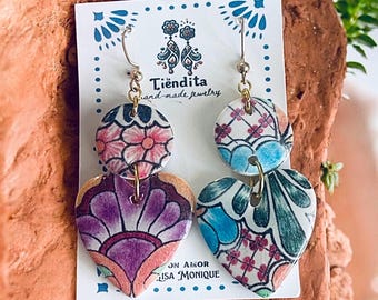 Talavera tile inspired earrings