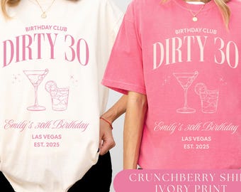 Custom Dirty 30 Birthday Shirt: Cocktail Party Social Club
