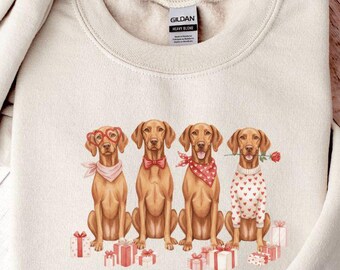 Valentines Day Vizsla Sweatshirt, Valentines Dog Sweatshirt, Vizsla Shirt, Vizsla Mom Shirt, Dog Lover Gift, My Dog Is My Valentine
