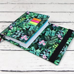Copertina per libro avvolgente regolabile impermeabile Botanica per libri con copertina flessibile e rigida, quaderni e diari, sovraccoperta in tessuto / Nuva