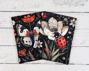 Capa para livro Botanical Bugs – Bolsa protetora de veludo para livros e tablets