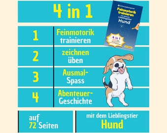 Feinmotorik Schwungübungen Übungsheft Malbuch Kindergarten Vorschule Grundschule mit Hund Vorbereitung auf das Schreiben ab 4 Jahren