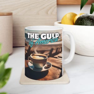Humoristisk Gulp of America-kaffemugg, roligt tillägg för kaffe-, te- och chokladälskare.