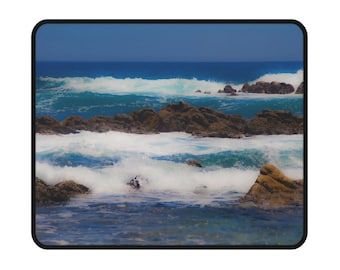 Oceanview Malerbares rutschfestes Gaming-Mauspad - Ozeanwellen-Design, Küstendekor für Gamer, perfektes Geschenk für Meeresliebhaber, Desktop-Zubehör