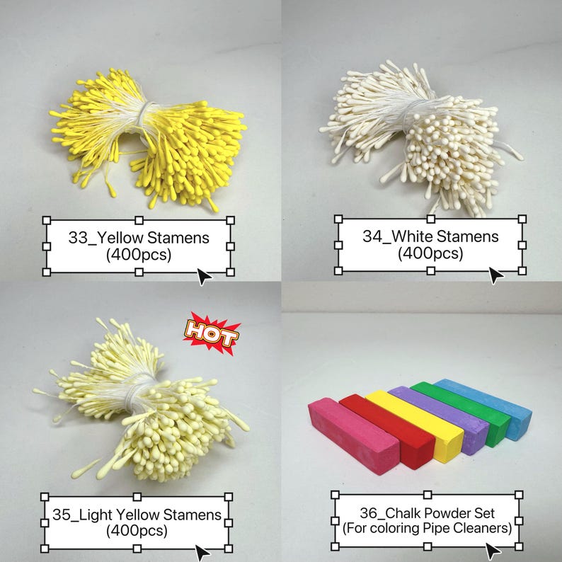 100pcs Pipe Cleaners (26 Colors), Floral Tape, Wire & Hot Glue - Professional Chenille Stems for Handmade Craft image 6