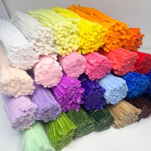 Set of 100 Pipe Cleaners, Single colour Chenille Stem Handcraft, Twisted Wire, Floral tape, Floral wire, Hot glue, Craft Material