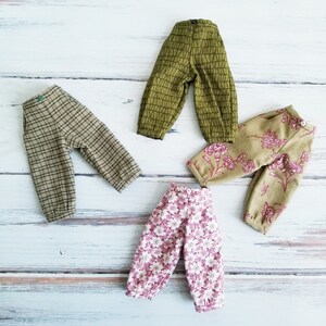 Cropped baggy trouser pants for Blythe Dolls, Blue, Greens and Pinks doll collectors, cotton pants for dolls image 2