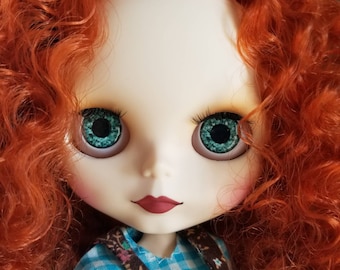 14mm Resin Blythe doll eye chips (F23), emerald green dotted iris