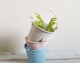 3 metal pails, Blythe accessories,  water pails, farmhouse decor, blythe doll custom, metal pail, blythe roombox